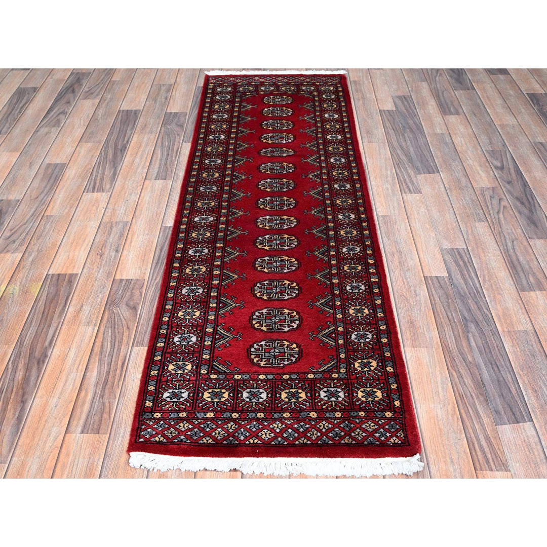 2'1" x 6'1" New Hand Knotted Red Wool Runner Oriental Rug - MOA1021291