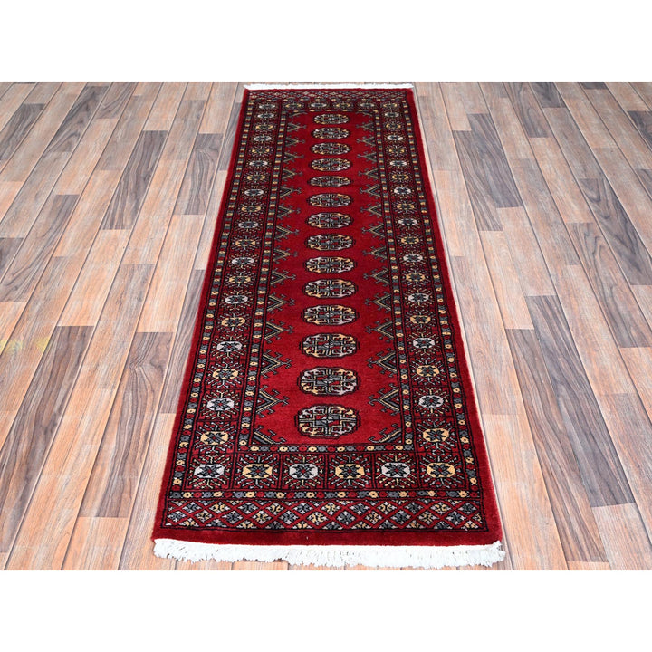 2'1" x 6'1" New Hand Knotted Red Wool Runner Oriental Rug - MOA1021291