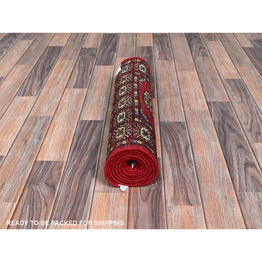 2'1" x 6'1" New Hand Knotted Red Wool Runner Oriental Rug - MOA1021291