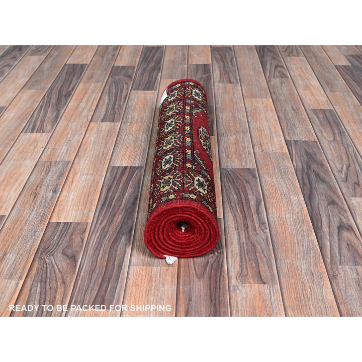 2'1" x 6'1" New Hand Knotted Red Wool Runner Oriental Rug - MOA1021291