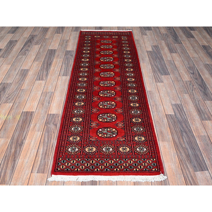 2'2" x 6'6" New Hand Knotted Red Wool Runner Oriental Rug - MOA1021292
