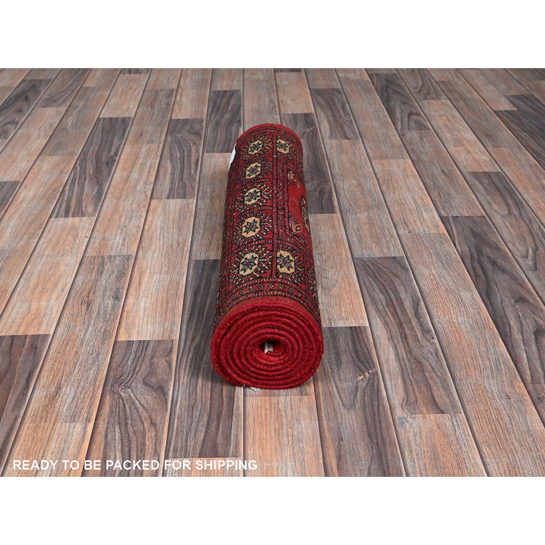 2'2" x 6'6" New Hand Knotted Red Wool Runner Oriental Rug - MOA1021292