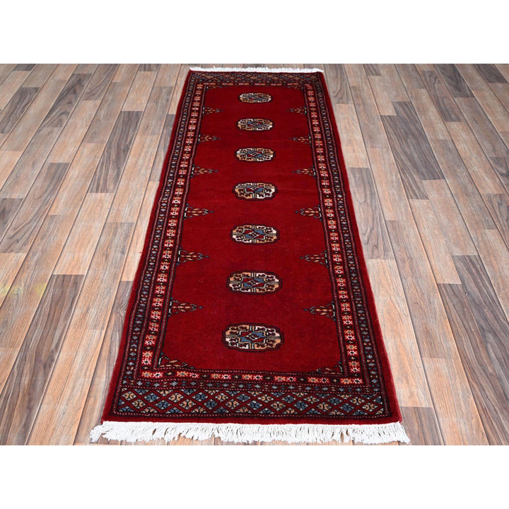 2'1" x 6'0" New Hand Knotted Red Wool Runner Oriental Rug - MOA1021293