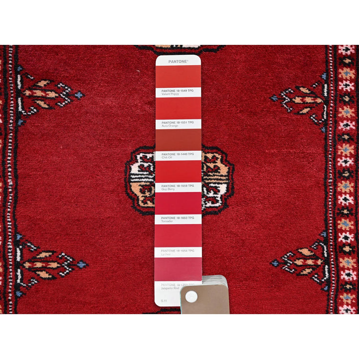 2'1" x 6'0" New Hand Knotted Red Wool Runner Oriental Rug - MOA1021293