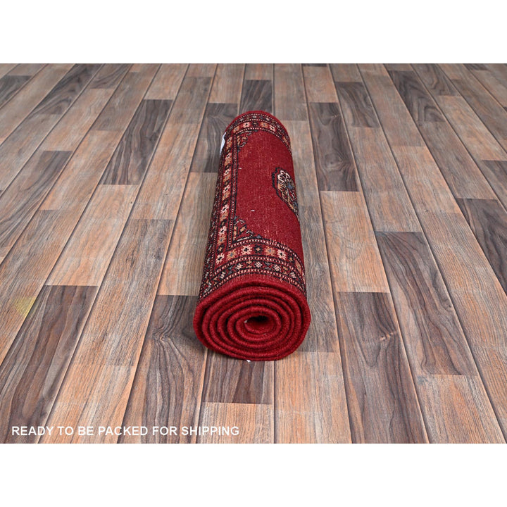 2'1" x 6'0" New Hand Knotted Red Wool Runner Oriental Rug - MOA1021293