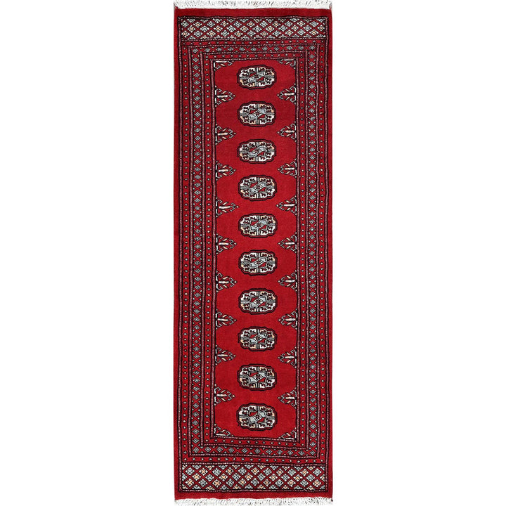 2'2" x 5'8" New Hand Knotted Red Wool Runner Oriental Rug - MOA1021296