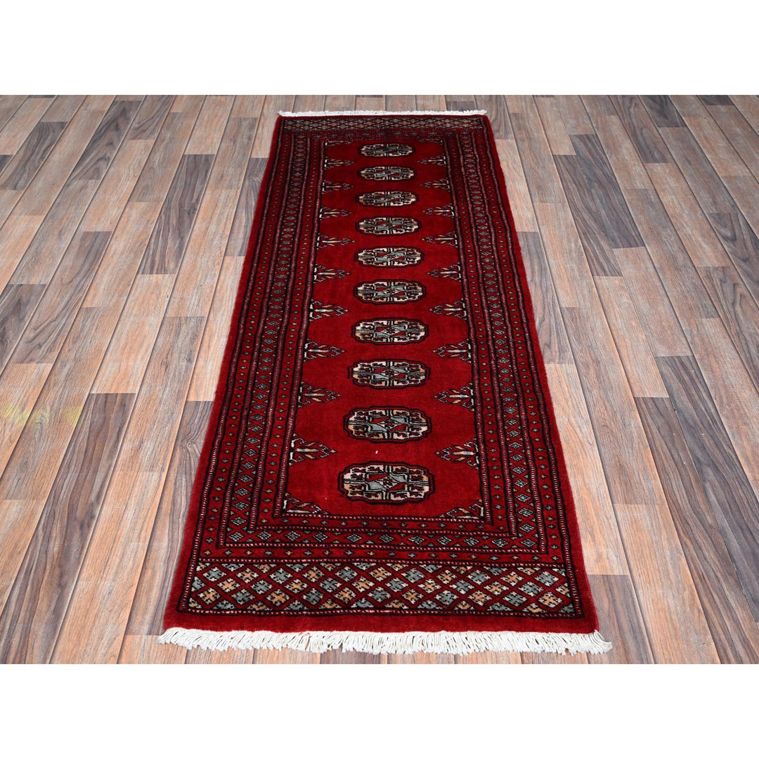 2'2" x 5'8" New Hand Knotted Red Wool Runner Oriental Rug - MOA1021296