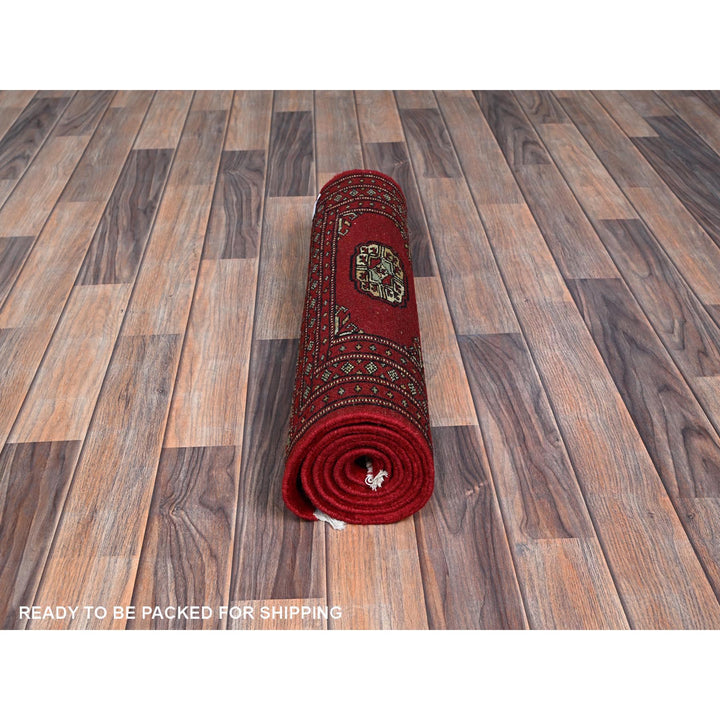2'2" x 5'8" New Hand Knotted Red Wool Runner Oriental Rug - MOA1021296