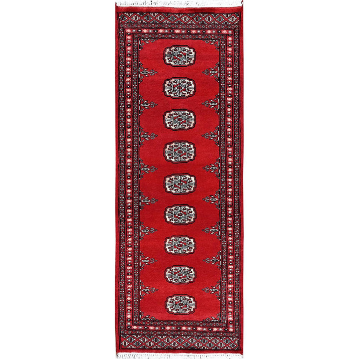 2'2" x 6'0" New Hand Knotted Red Wool Runner Oriental Rug - MOA1021297