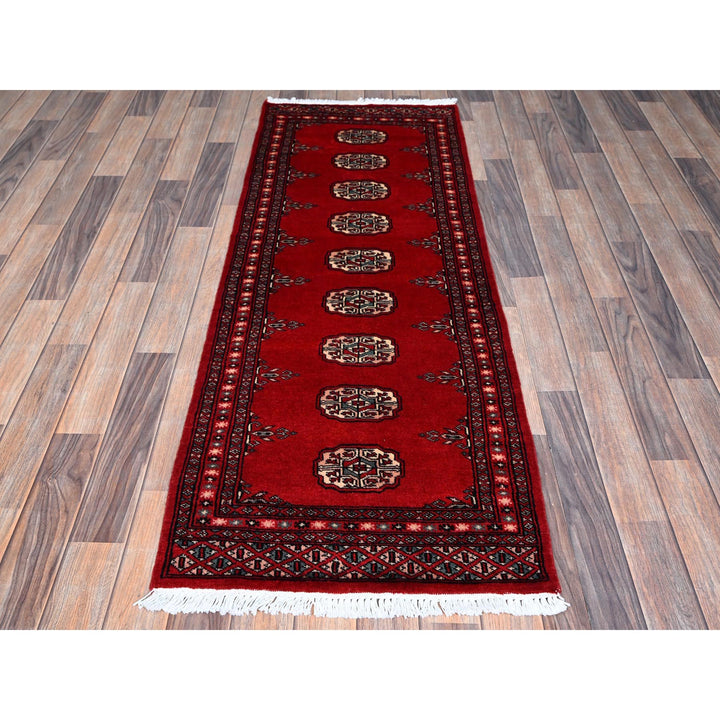 2'2" x 6'0" New Hand Knotted Red Wool Runner Oriental Rug - MOA1021297