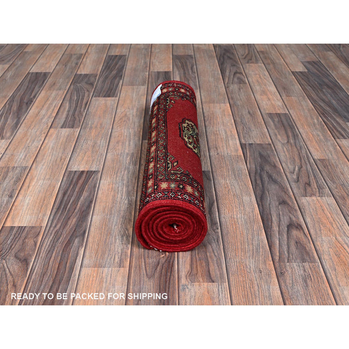 2'2" x 6'0" New Hand Knotted Red Wool Runner Oriental Rug - MOA1021297