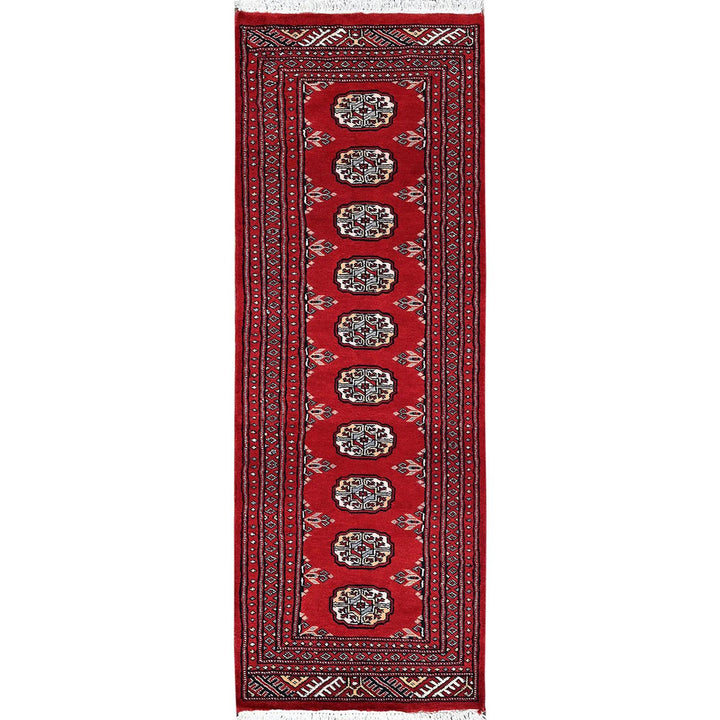 2'1" x 5'11" New Hand Knotted Red Wool Runner Oriental Rug - MOA1021300