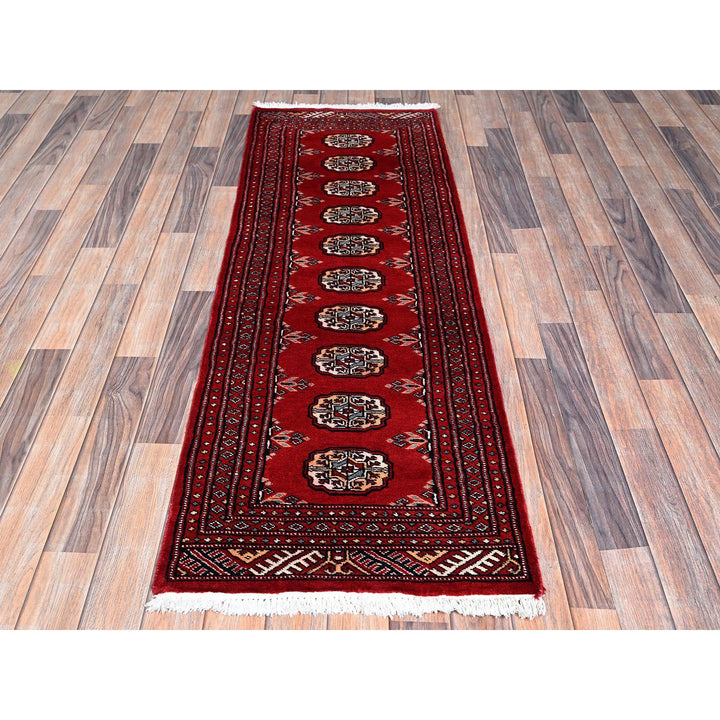 2'1" x 5'11" New Hand Knotted Red Wool Runner Oriental Rug - MOA1021300