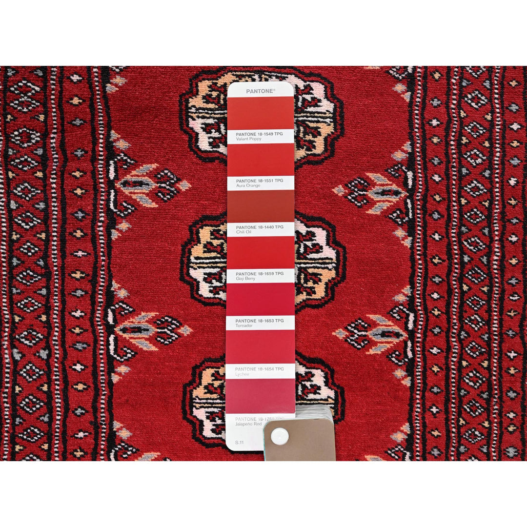 2'1" x 5'11" New Hand Knotted Red Wool Runner Oriental Rug - MOA1021300
