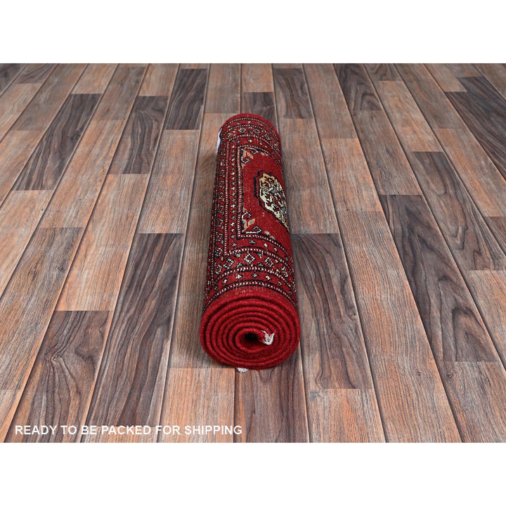 2'1" x 5'11" New Hand Knotted Red Wool Runner Oriental Rug - MOA1021300