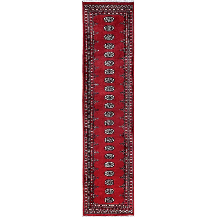 2'7" x 11'10" New Hand Knotted Red Wool Runner Oriental Rug - MOA1021301