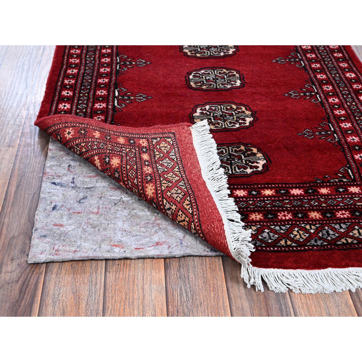 2'7" x 11'10" New Hand Knotted Red Wool Runner Oriental Rug - MOA1021301