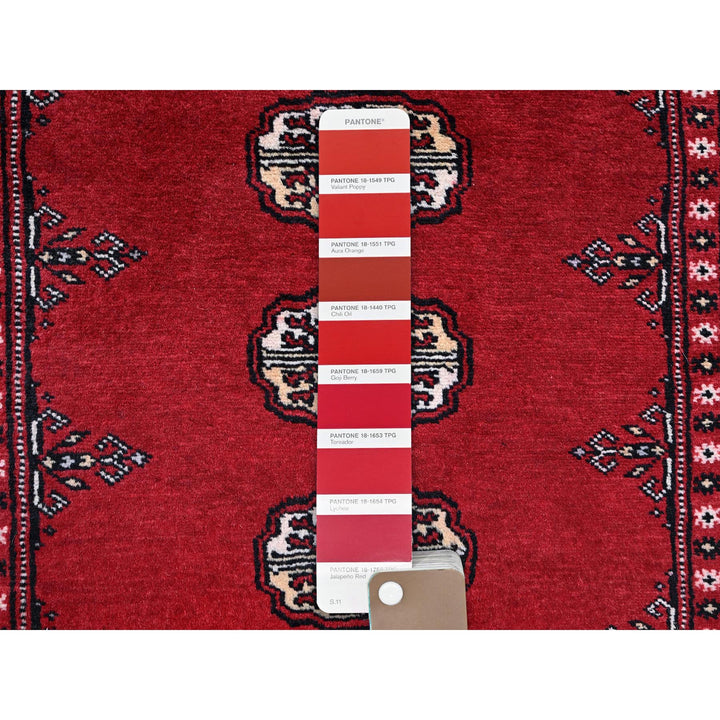 2'7" x 11'10" New Hand Knotted Red Wool Runner Oriental Rug - MOA1021301