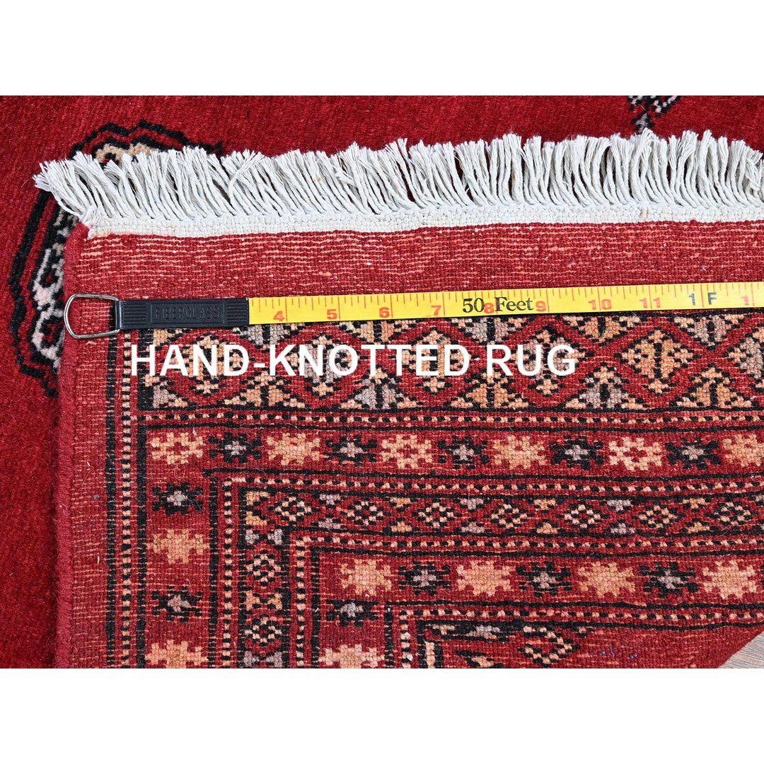 2'7" x 11'10" New Hand Knotted Red Wool Runner Oriental Rug - MOA1021301