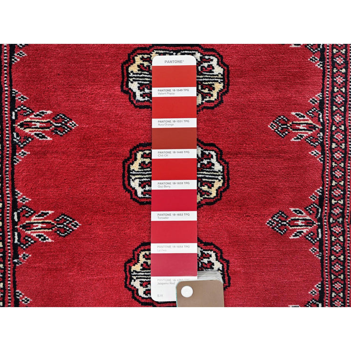 2'6" x 12'5" New Hand Knotted Red Wool Runner Oriental Rug - MOA1021302