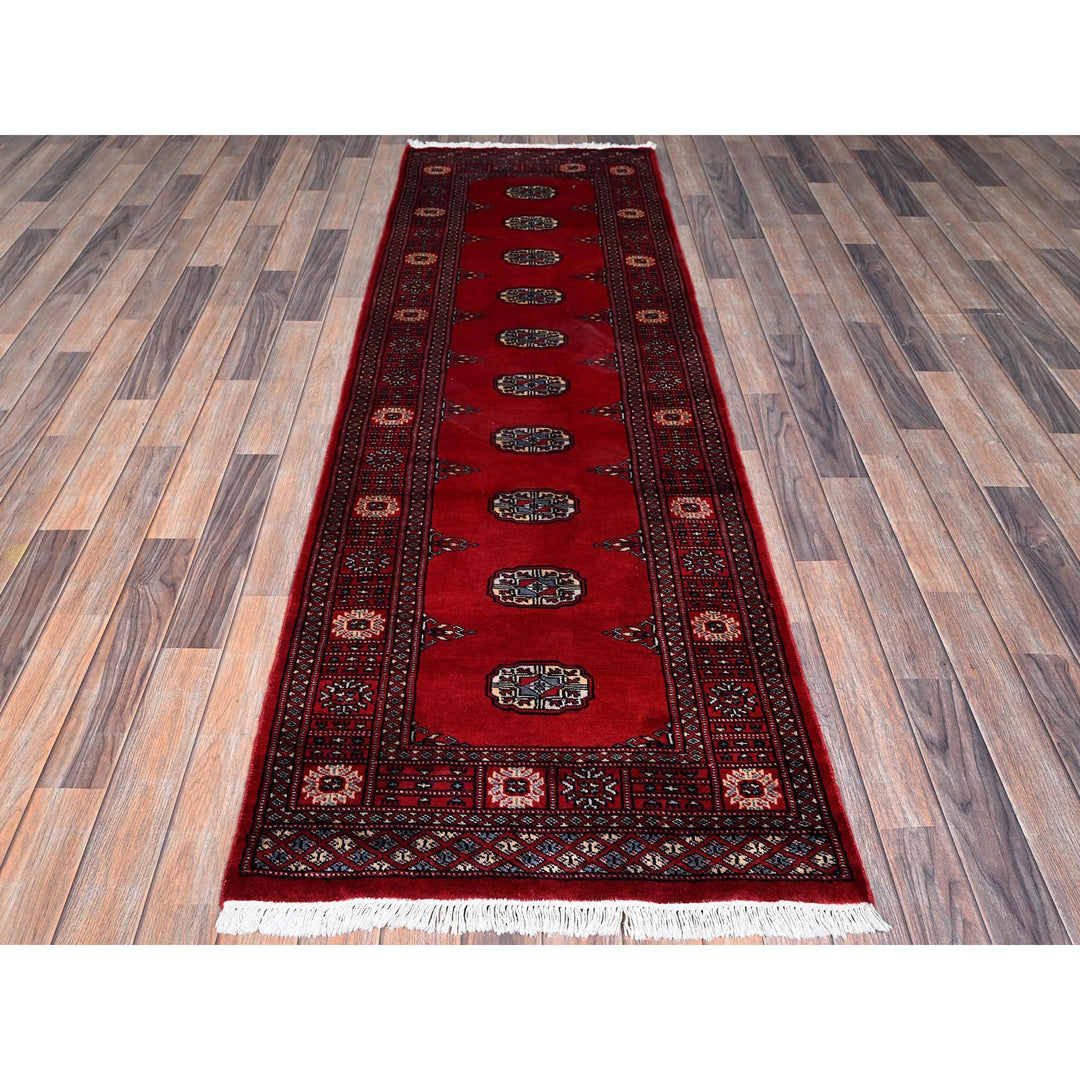 2'7" x 7'11" New Hand Knotted Red Wool Runner Oriental Rug - MOA1021303