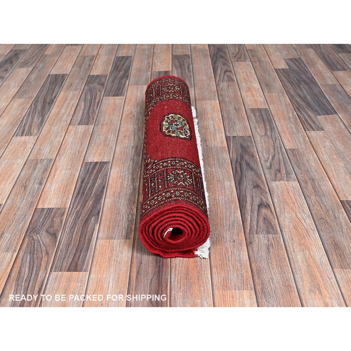 2'7" x 7'11" New Hand Knotted Red Wool Runner Oriental Rug - MOA1021303