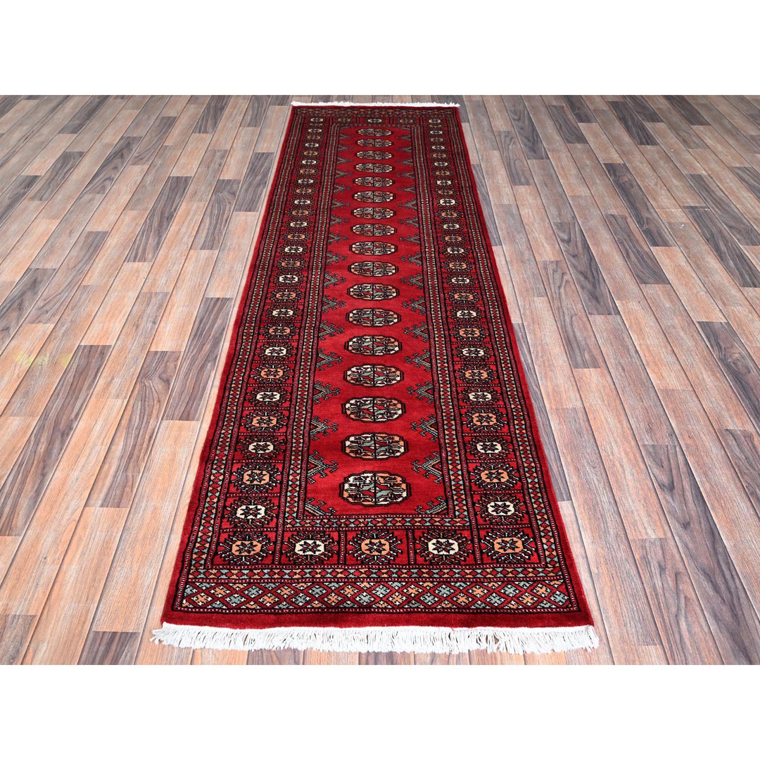 2'6" x 7'11" New Hand Knotted Red Wool Runner Oriental Rug - MOA1021305