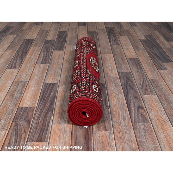 2'6" x 7'11" New Hand Knotted Red Wool Runner Oriental Rug - MOA1021305
