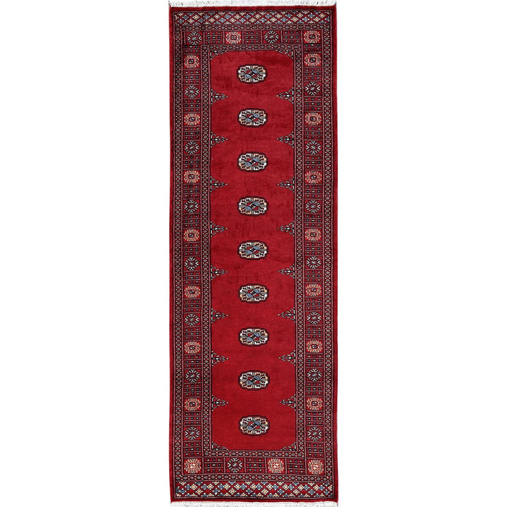 2'7" x 7'10" New Hand Knotted Red Wool Runner Oriental Rug - MOA1021306