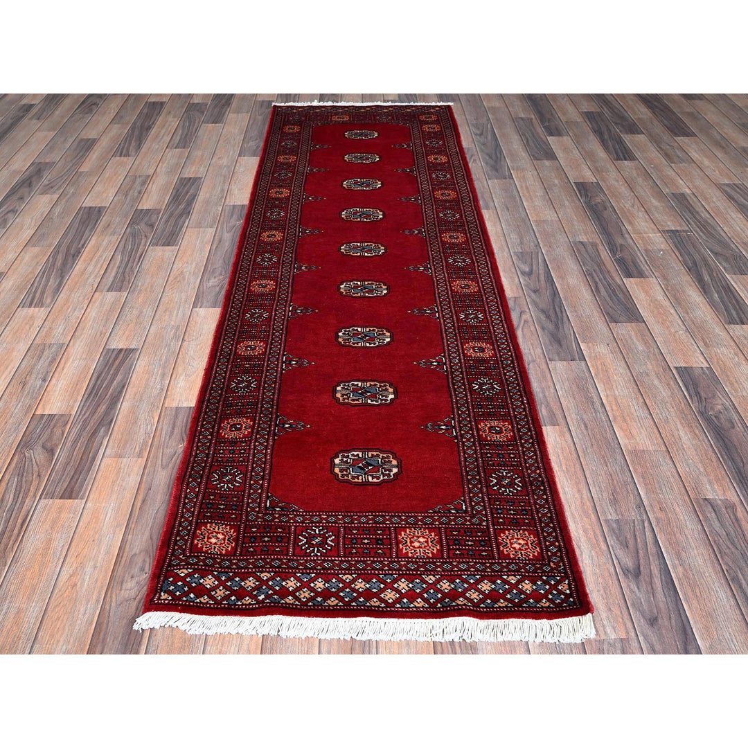 2'7" x 7'10" New Hand Knotted Red Wool Runner Oriental Rug - MOA1021306