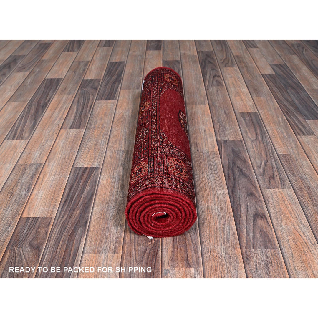 2'7" x 7'10" New Hand Knotted Red Wool Runner Oriental Rug - MOA1021306
