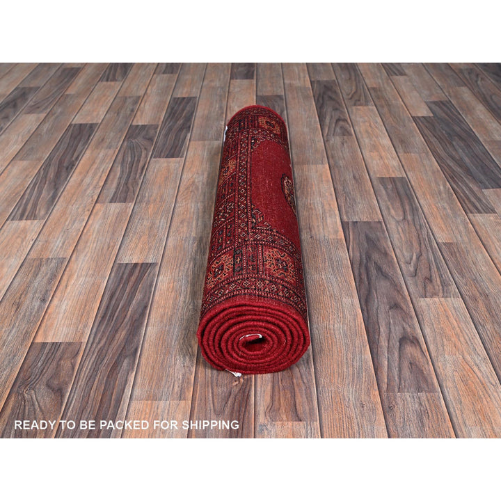2'7" x 7'10" New Hand Knotted Red Wool Runner Oriental Rug - MOA1021306