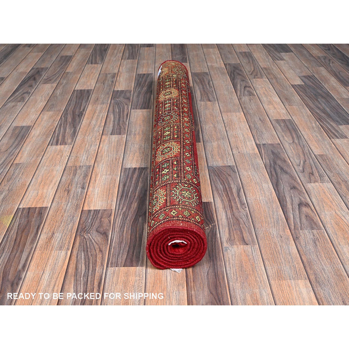 4'1" x 6'3" New Hand Knotted Red Wool Rectangle Oriental Rug - MOA1021307