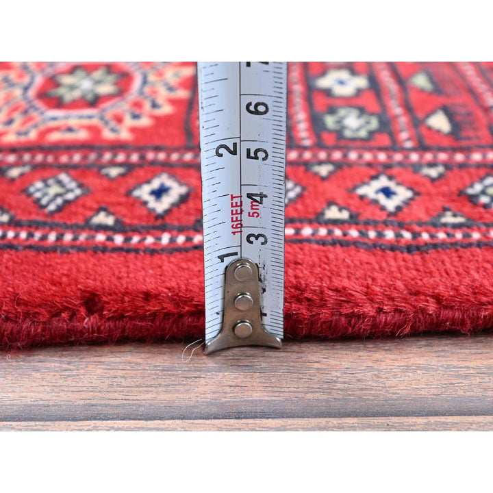 4'1" x 6'3" New Hand Knotted Red Wool Rectangle Oriental Rug - MOA1021307