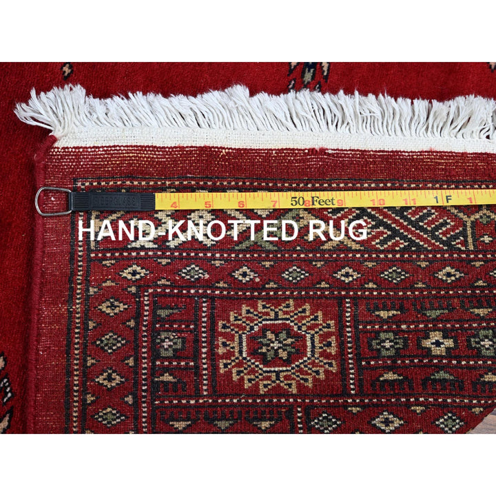 4'1" x 6'3" New Hand Knotted Red Wool Rectangle Oriental Rug - MOA1021307