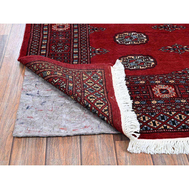 4'2" x 6'2" New Hand Knotted Red Wool Rectangle Oriental Rug - MOA1021308