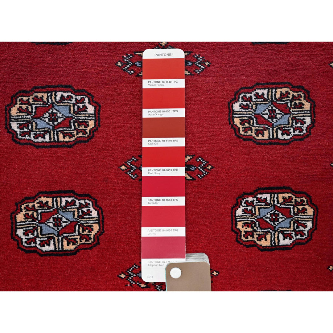 4'2" x 6'2" New Hand Knotted Red Wool Rectangle Oriental Rug - MOA1021308