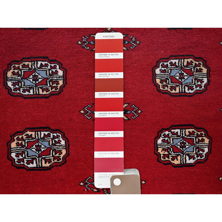 4'2" x 6'2" New Hand Knotted Red Wool Rectangle Oriental Rug - MOA1021308