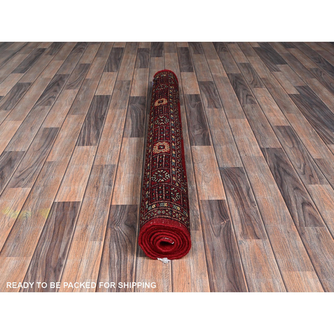 4'2" x 6'2" New Hand Knotted Red Wool Rectangle Oriental Rug - MOA1021308