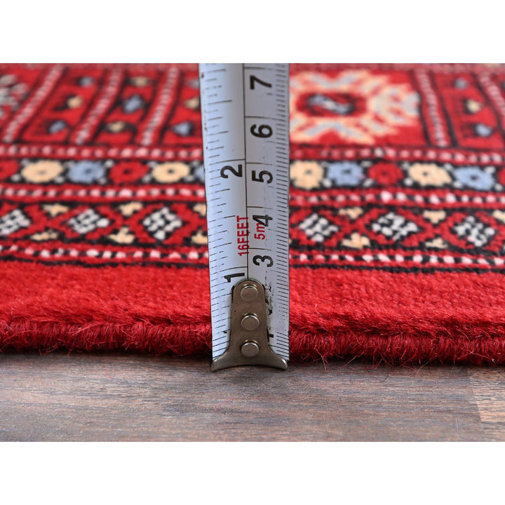 4'2" x 6'2" New Hand Knotted Red Wool Rectangle Oriental Rug - MOA1021308