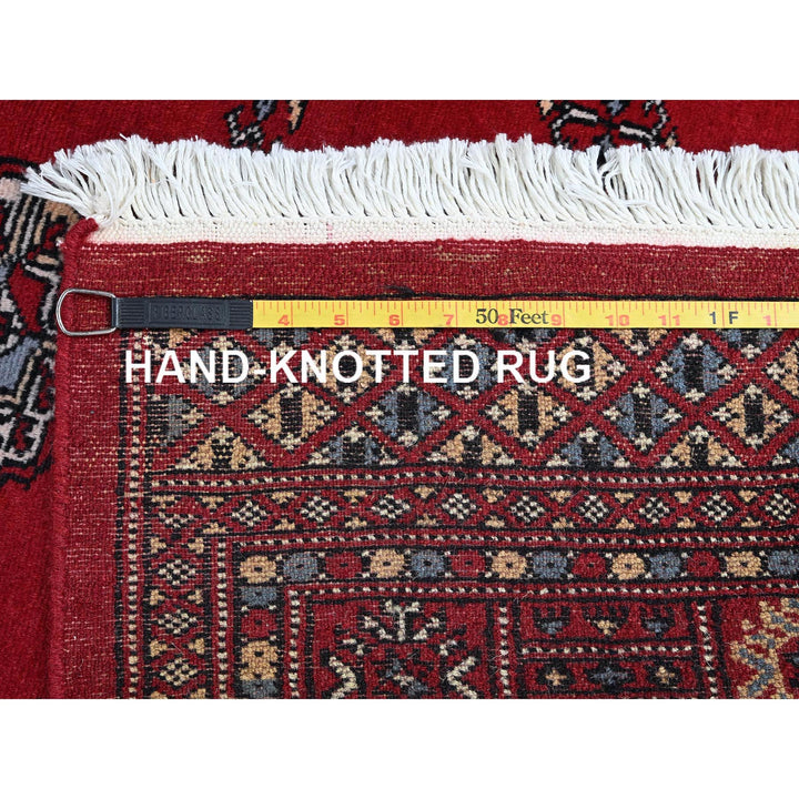 4'2" x 6'2" New Hand Knotted Red Wool Rectangle Oriental Rug - MOA1021308