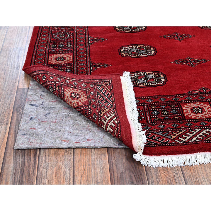 4'2" x 6'0" New Hand Knotted Red Wool Rectangle Oriental Rug - MOA1021309