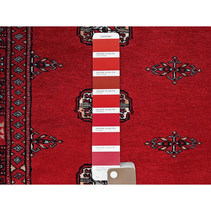 4'2" x 6'0" New Hand Knotted Red Wool Rectangle Oriental Rug - MOA1021309