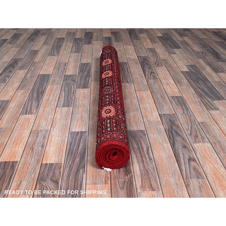 4'2" x 6'0" New Hand Knotted Red Wool Rectangle Oriental Rug - MOA1021309