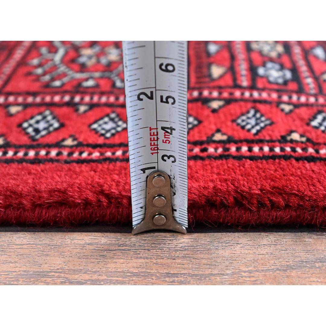 4'2" x 6'0" New Hand Knotted Red Wool Rectangle Oriental Rug - MOA1021309