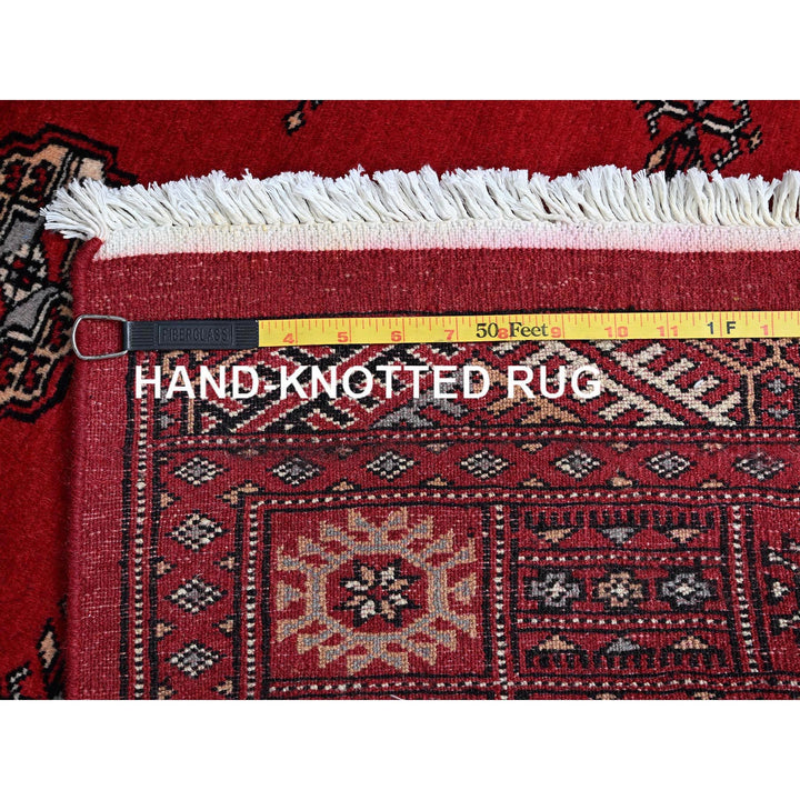 4'2" x 6'0" New Hand Knotted Red Wool Rectangle Oriental Rug - MOA1021309