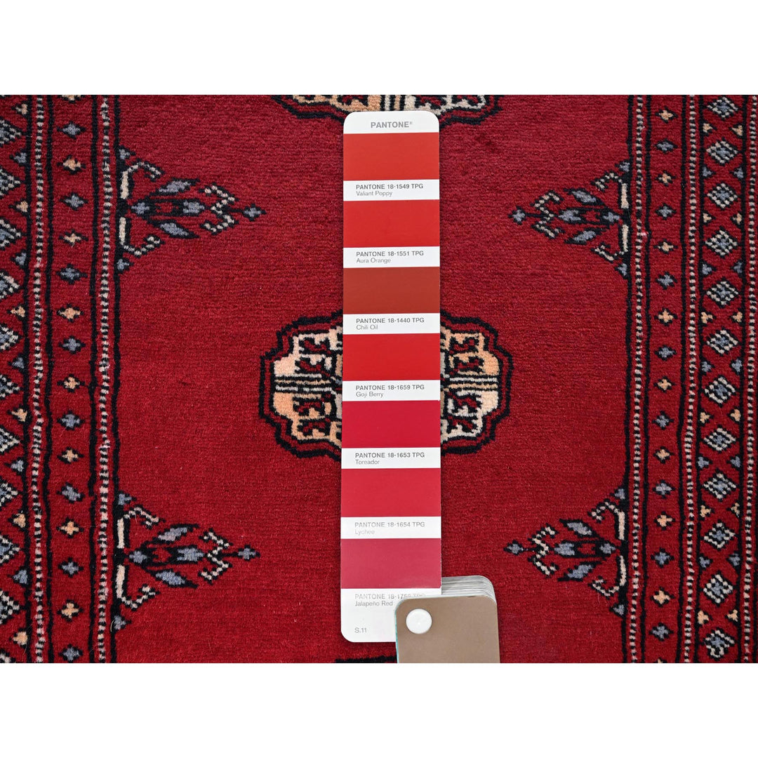 2'1" x 3'1" New Hand Knotted Red Wool Rectangle Oriental Rug - MOA1021311