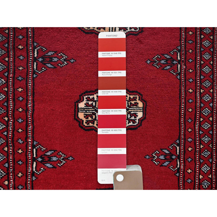 2'1" x 3'1" New Hand Knotted Red Wool Rectangle Oriental Rug - MOA1021311