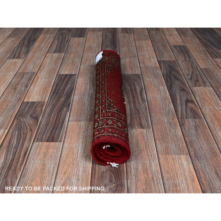 2'1" x 3'1" New Hand Knotted Red Wool Rectangle Oriental Rug - MOA1021311