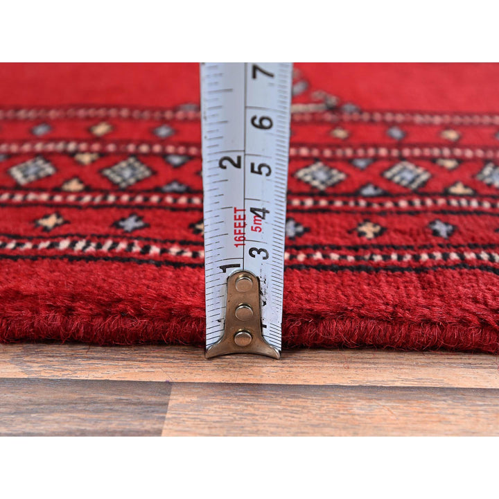 2'1" x 3'1" New Hand Knotted Red Wool Rectangle Oriental Rug - MOA1021311